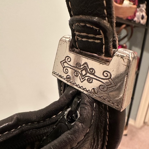 Brighton Vintage Black Leather Shoulder Bag - Picture 5 of 11